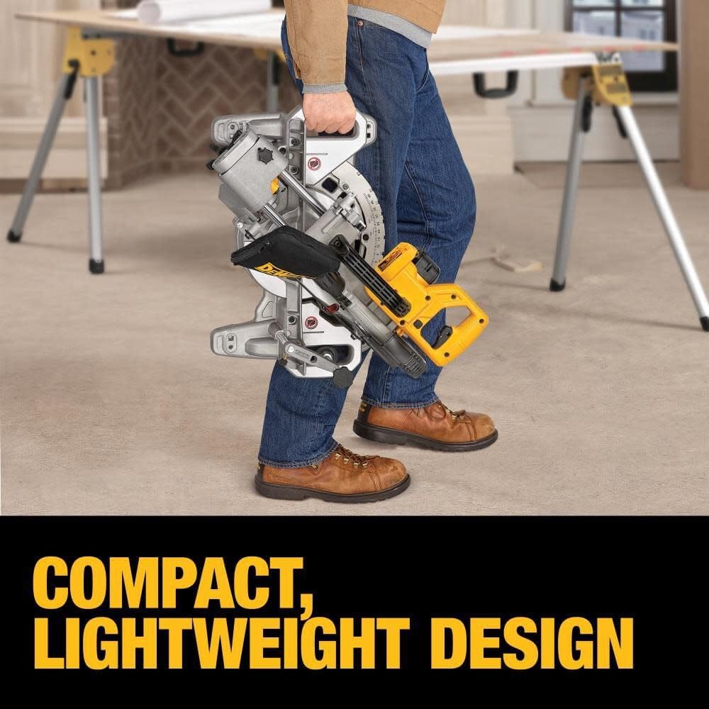 DeWalt miter saw compact lightweight design for easy transport