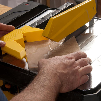 Installing a diamond blade on a tile saw