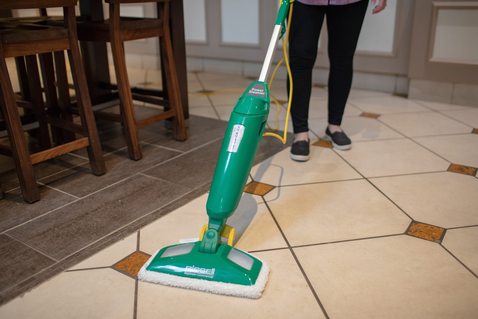 Using a Bissell steam mop to clean tile floors